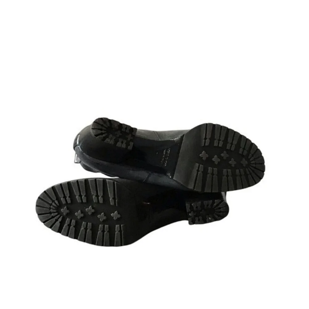 Aquatalia Vero Cuoio Black Leather Ankle Boots Women 7.5 2.5